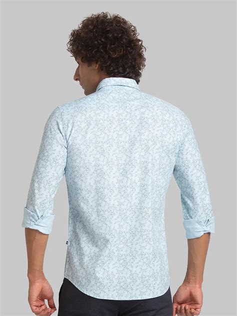 Men Blue Slim Fit Print Cotton Full Sleeve Shirts – MyRaymond