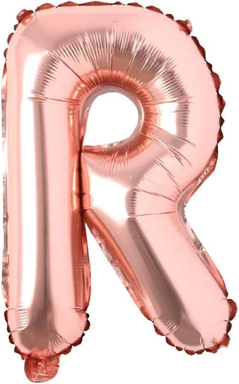 Flyloons Rose Gold R Letter Foil Balloon Alphabets Balloons - Size 16 ...