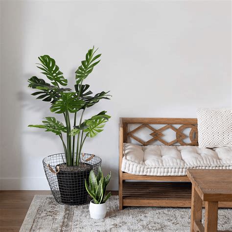 Buy Artificial Monstera Deliciosa Plant - 43 Inch/3.6 Feet Faux ...