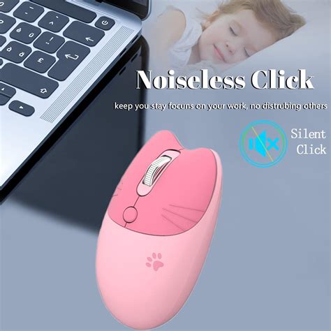 Buy Attoe Cute Wireless Mouse,2.4G Cordless Silent Mice for Girls ...