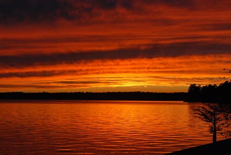 Sunset over Lake Auman, Seven Lakes, NC