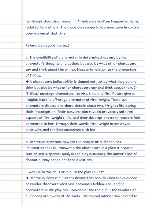 Trifles Summary and Complete Exercise Guide: Class 11 English