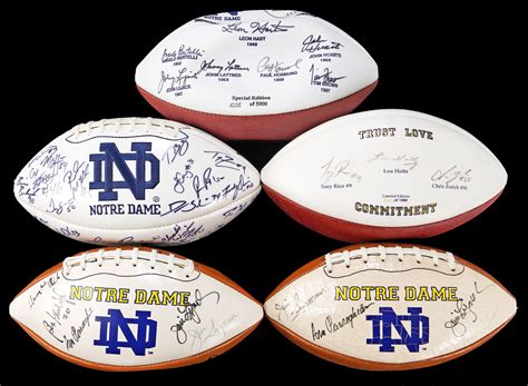 Notre Dame Fighting Irish Multi-Signed Football Collection (5) with ...