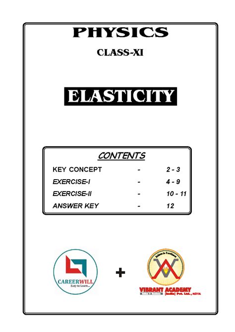 PHYSICS 101: Elasticity Key Concepts and Answer Key - Studocu