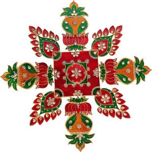 Kala Samarpan Metal Rangoli Kalash design & Meenakari Finish For Pooja ...