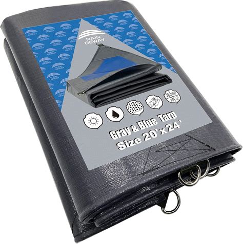 Amazon.com: RAINDEWAY Tarps Heavy Duty Waterproof 20x24 Feet -14 Mils ...