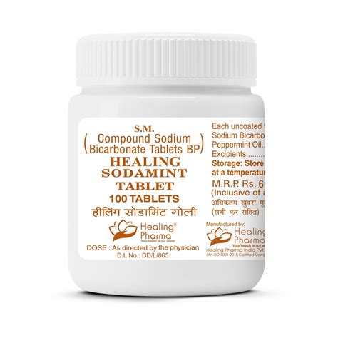 Healing Sodamint Tablet 100 Tab (Pack of 3) – Acidity & Gas Relief ...
