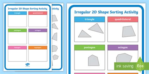 Irregular 2D Shape Sorting Activity (teacher made) - Twinkl