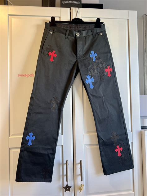 Chrome Hearts Chrome Hearts RED BLUE BLACK Patch Pants | Grailed