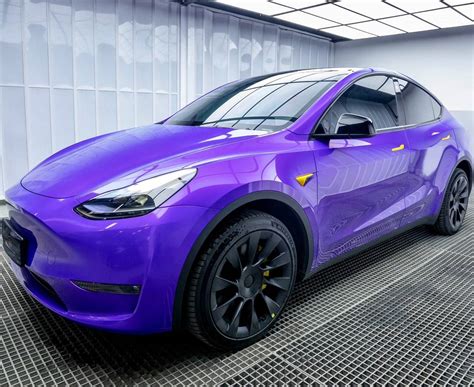 Tesla Model Y Wrap,Best Ravoony Glossy Explosion Purple Car Vinyl Wrap Tesla Model Y Wrap ...