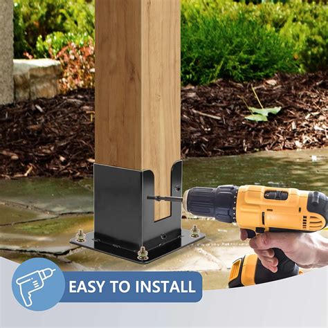 Buy Pergola Bracket Kit Post Base - Wood Post Stainless Steel Flange ...