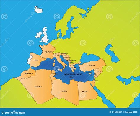 地中海国家分布地图,地中海周边家,家分布_大山谷图库