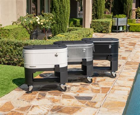 Permasteel 120 Quart Patio Cooler, Galvanized Steel - Permasteel