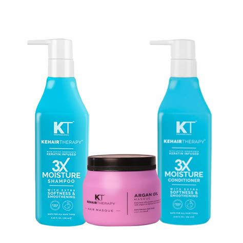 3X Moisture Shampoo & Conditioner 250ml + Argan Oil Hair Masque 500ml ...