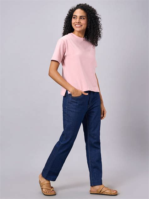 Buy Women's Cotton Elastane Casual Wear Regular Fit Tshirt|Cottonworld