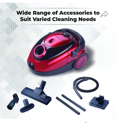 Inalsa Easy Clean Dry Vacuum Cleaner 1200W with Reusable Dust Bag (Red ...