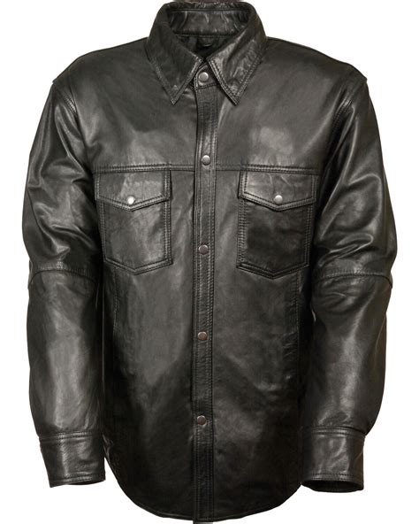 Men's Milwaukee Leather Black Lightweight Leather Shirt