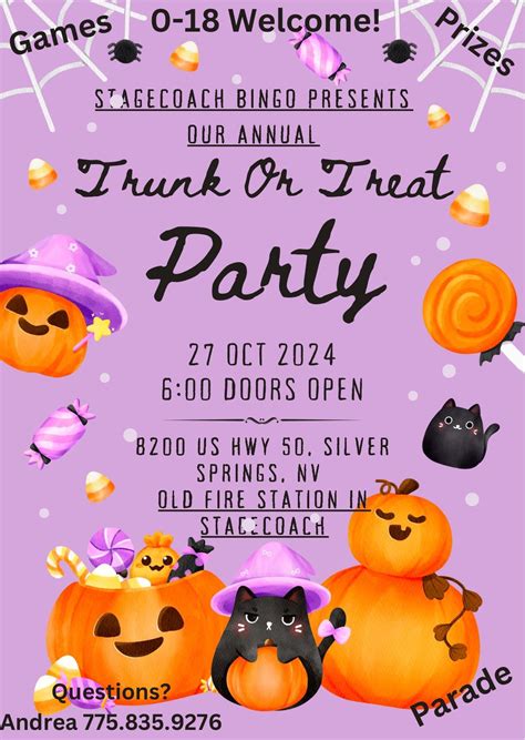Stagecoach Bingo’s Annual Trunk or Treat! ?, Stagecoach Bingo ...