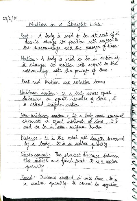 Ln 2 Topper Notes Physics: Motion, Velocity, and Acceleration Concepts ...