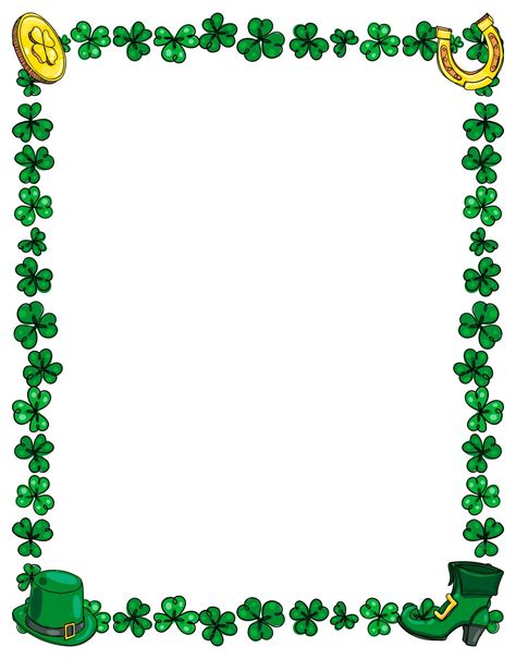 Shamrock Border - 12 Free PDF Printables | Printablee | Bingo cards to ...