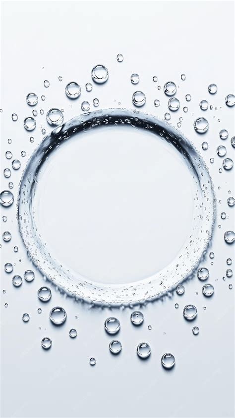 Circle Frame of Water Drops on White Background | Premium AI-generated ...