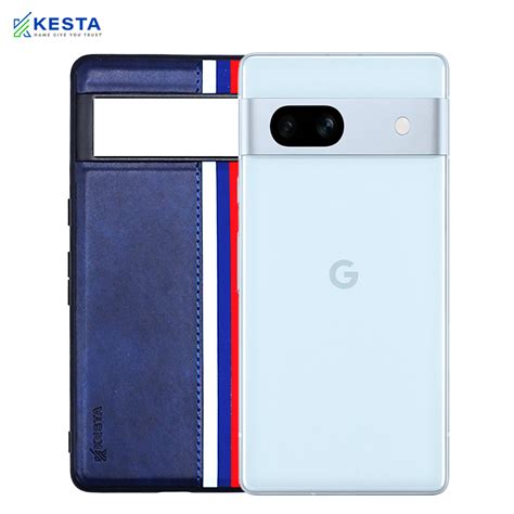 Google Pixel 7A Cover - Phantom Blue Leather Case (Shock Proof)