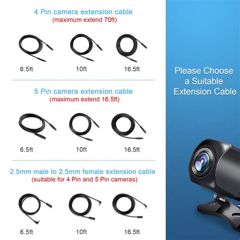 Buy PixelMan Backup Camera Extension Cable,10ft 4 Pin Male to Female ...