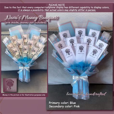 BLUE Pre-made DIY Money Bouquet for Any Special Occasion | Mother's Day ...