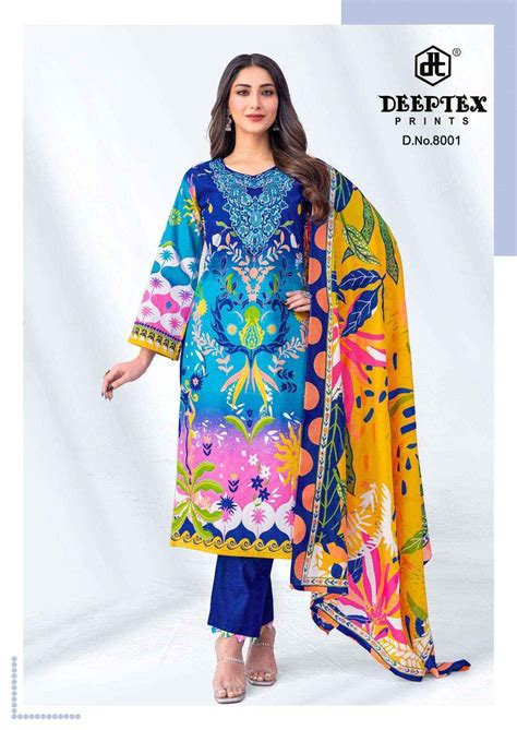 Deeptex Roohi Zara Vol 8 Lawn Cotton Dress Material 8 pcs Catalogue