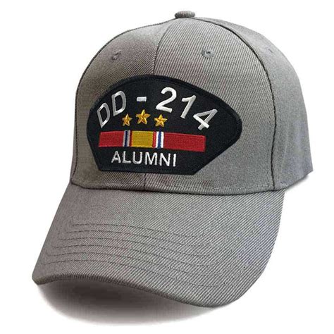 Veteran Hat with DD-214 Alumni and National Service Ribbon