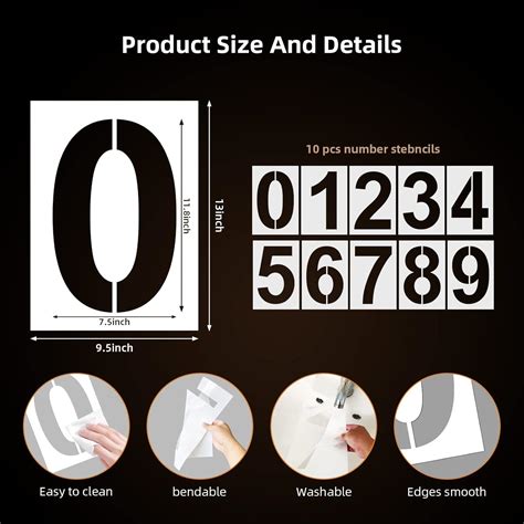 Buy 13 Inch Large Number Stencils Reusable Large Number Stencils ...