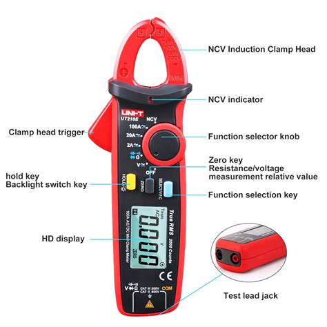 Probots UT210E Mini Clamp Meter 100A AC DC Current UNI-T Multimeter Buy ...