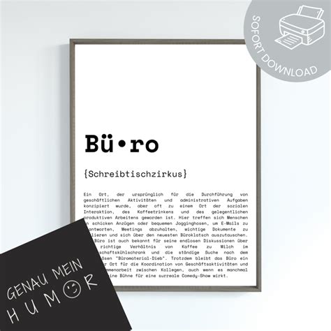 Lustiges Büro-Poster – Definition „Büro“ als Printable zum Ausdrucken ...