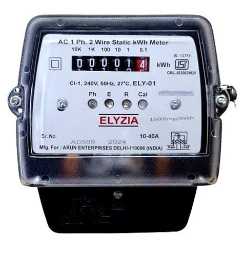 ELYZIA SINGLE PHASE 2 Wire 10-40 A Electronic Energy KWH Meter COUNTER ...