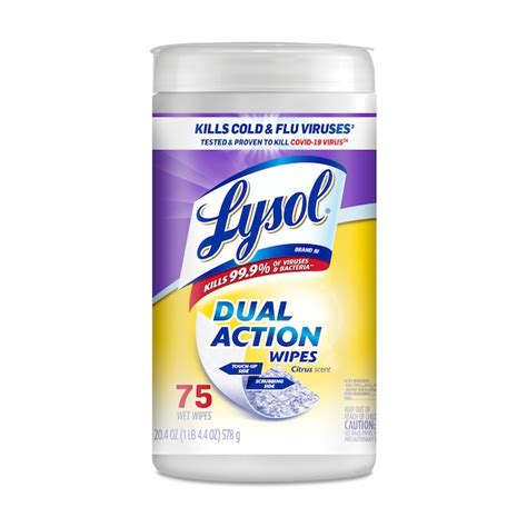 LYSOL 75-Count Citrus Disinfectant Wipes All-Purpose Cleaner ...