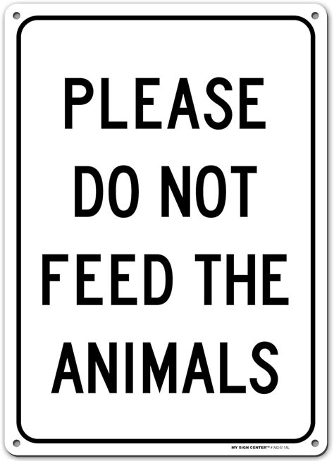 Buy Please Do Not Feed The Animals Sign, 10” x 14” Industrial Grade ...