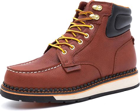 MWORK Men's 6 Inch Soft Moc Toe Work Boot, Premium India | Ubuy