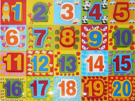EMOB 123 Learning Numbers Colorful Wooden Letter Blocks Toy with Wooden ...