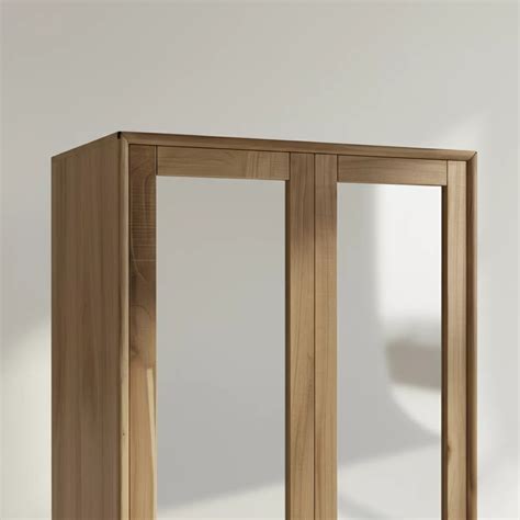 Yuki Two Door Almirah with Glass Panels and Drawer Storage – Induscraft