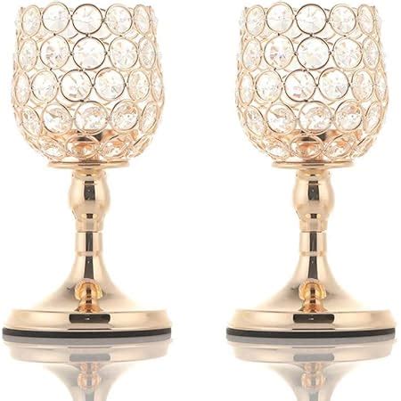 Buy Collectible India Gold Plated Crystal Candle Holder Tea Light Stand ...