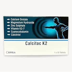 Cesvila Calcitac K2 Calcium + Vitamin K2-7 Supplement for Men & Women ...