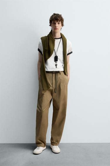 HEAVYWEIGHT RIBBED TRIM T-SHIRT - Oyster-white | ZARA India