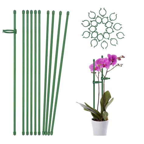 10 PCS Plant Support Stick,Reusable Green Plant Sticks Support ...