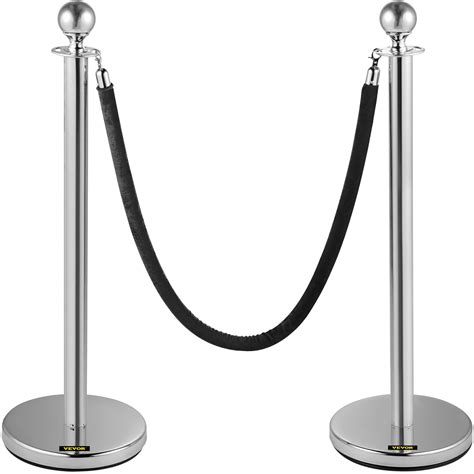 VEVOR Crowd Control Stanchion, Set of 2 Pieces Stanchion, Stanchion Set ...