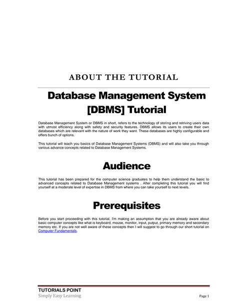Image result for Database Tutorials Point PDF