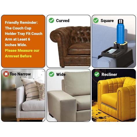 Buy HOMESTATIC Portable Sofa Cup Holder, Silicone Tray Couch Cup Holder ...