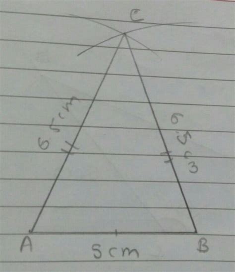 1. Draw an isosceles triangle ABC in which AB = 5 cm, AC = BC= 6.5 cm ...