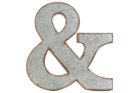 Urban Trends Metal Alphabet Wall Decor Letter "&" Rusted Edge Effect ...