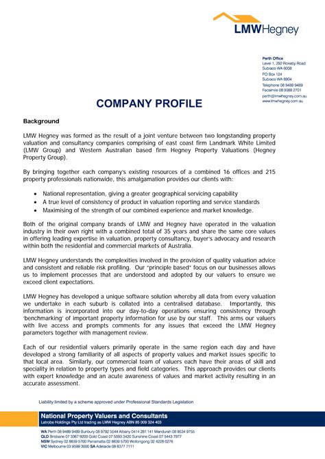 Company Profile - LMW Hegney | PDF