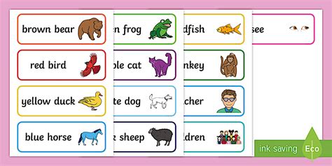 Word Cards to Support Teaching on Brown Bear, Brown Bear